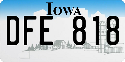 IA license plate DFE818