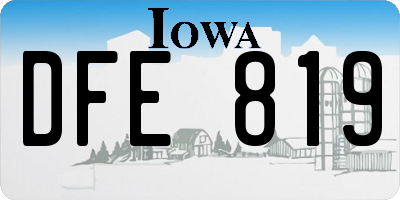 IA license plate DFE819