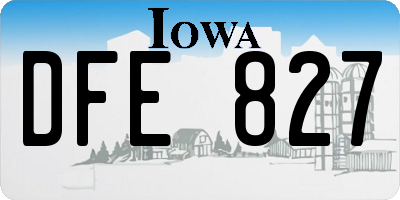 IA license plate DFE827