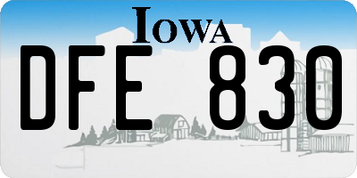 IA license plate DFE830