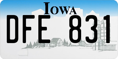 IA license plate DFE831