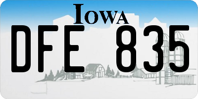 IA license plate DFE835