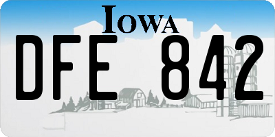 IA license plate DFE842