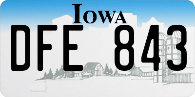 IA license plate DFE843