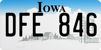IA license plate DFE846