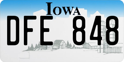 IA license plate DFE848