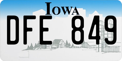 IA license plate DFE849