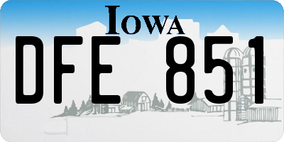 IA license plate DFE851