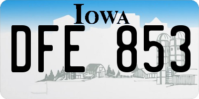 IA license plate DFE853