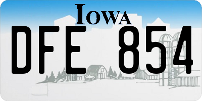 IA license plate DFE854