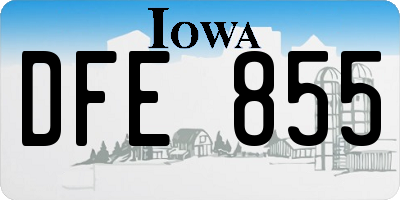IA license plate DFE855