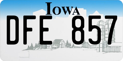 IA license plate DFE857
