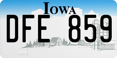 IA license plate DFE859