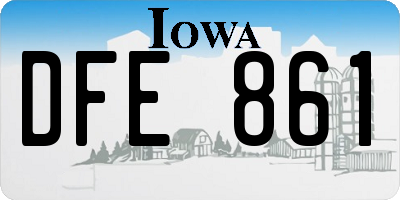 IA license plate DFE861