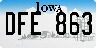 IA license plate DFE863
