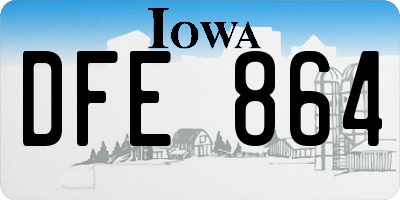 IA license plate DFE864