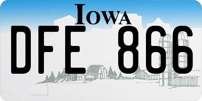 IA license plate DFE866