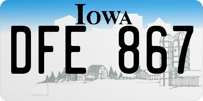 IA license plate DFE867