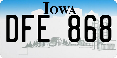 IA license plate DFE868