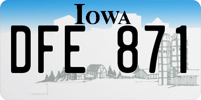 IA license plate DFE871