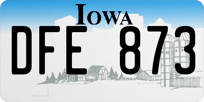 IA license plate DFE873
