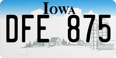 IA license plate DFE875