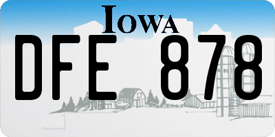 IA license plate DFE878