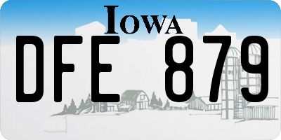 IA license plate DFE879