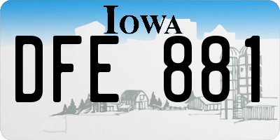 IA license plate DFE881