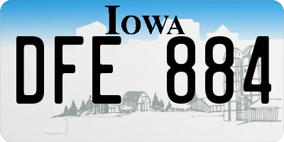 IA license plate DFE884