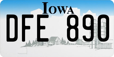 IA license plate DFE890