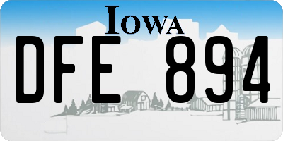 IA license plate DFE894