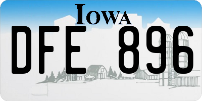 IA license plate DFE896