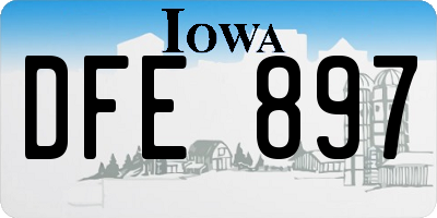 IA license plate DFE897