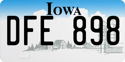 IA license plate DFE898