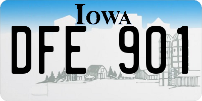 IA license plate DFE901