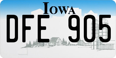 IA license plate DFE905