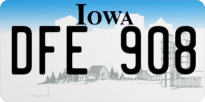 IA license plate DFE908