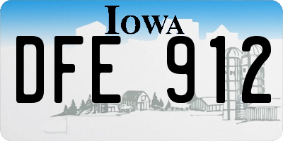 IA license plate DFE912