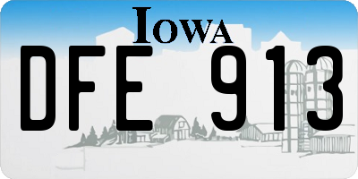 IA license plate DFE913