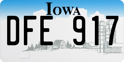 IA license plate DFE917