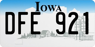 IA license plate DFE921