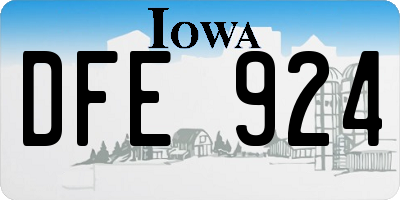 IA license plate DFE924