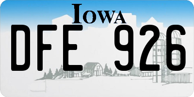 IA license plate DFE926