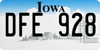 IA license plate DFE928