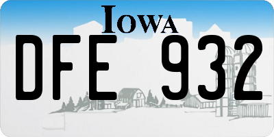 IA license plate DFE932