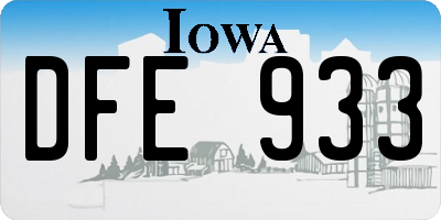 IA license plate DFE933