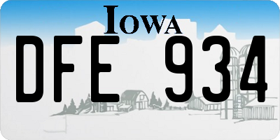 IA license plate DFE934