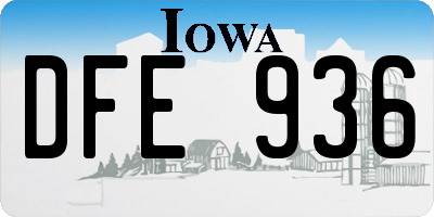 IA license plate DFE936