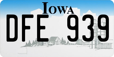 IA license plate DFE939